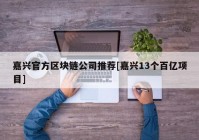 嘉兴官方区块链公司推荐[嘉兴13个百亿项目]